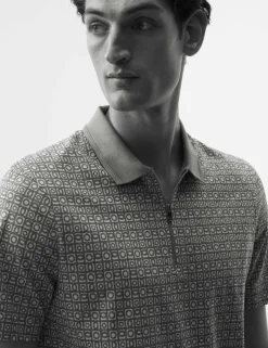 Pure Supima® Cotton Geometric Polo Shirt