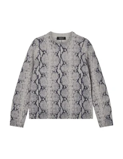 Pure Wool Animal Print Crew Neck Jumper