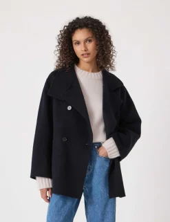 Pure Wool Belted Peacoat