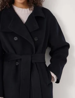 Pure Wool Belted Peacoat