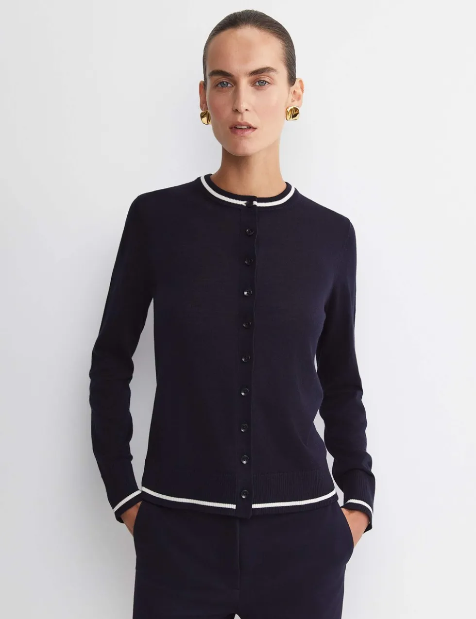 Pure Wool Button Front Cardigan