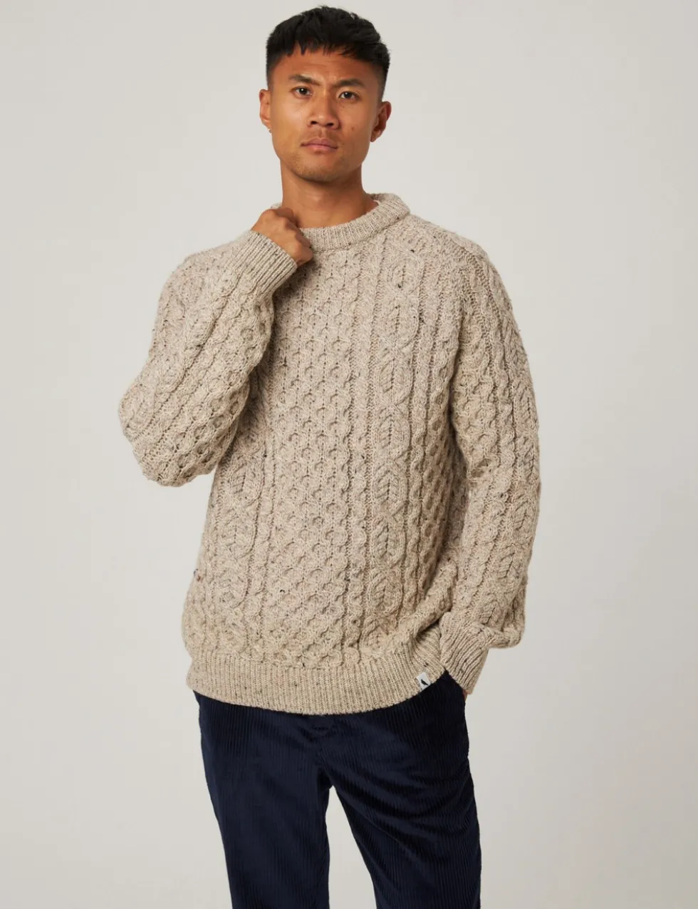 Pure Wool Cable Crew Neck Jumper