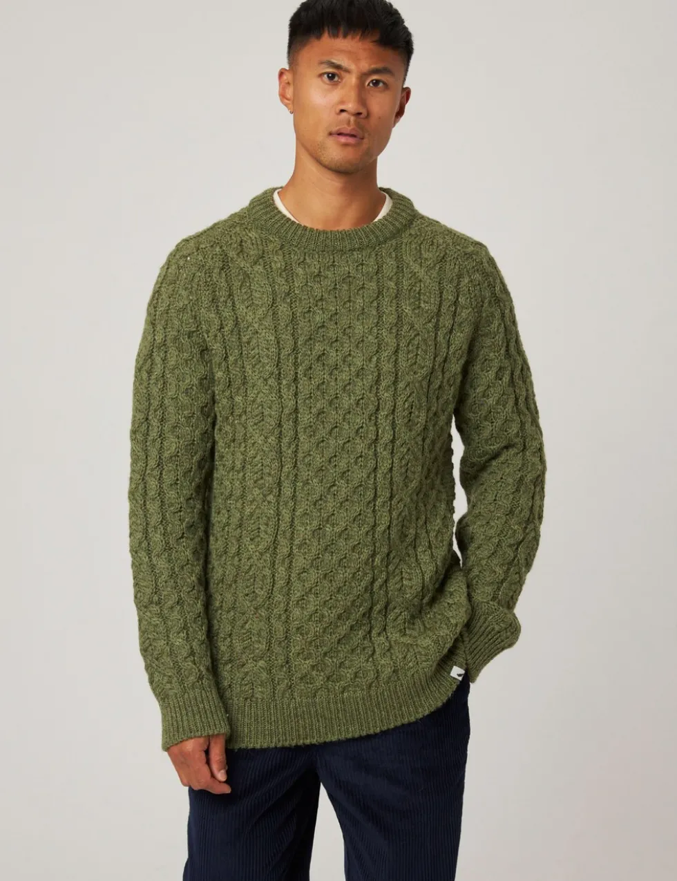 Pure Wool Cable Crew Neck Jumper