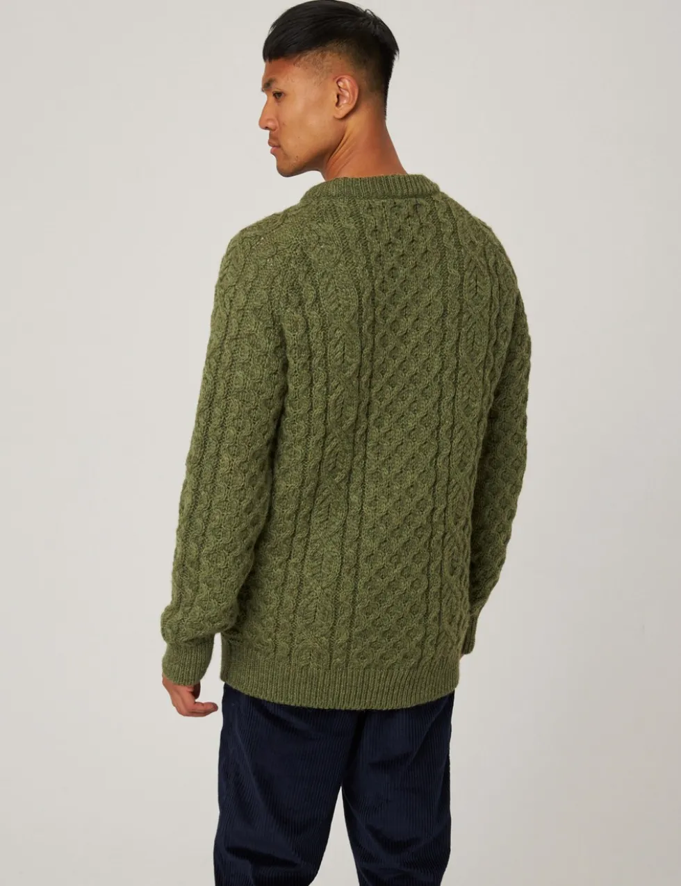 Pure Wool Cable Crew Neck Jumper
