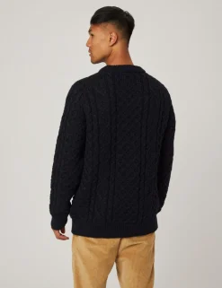 Pure Wool Cable Crew Neck Jumper