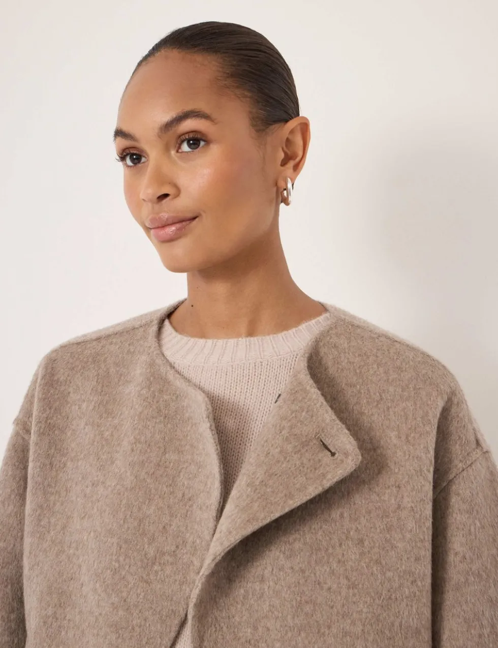 Pure Wool Collarless Short Jacket