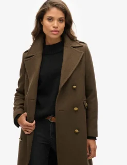 Pure Wool Double Breasted Longline Coat