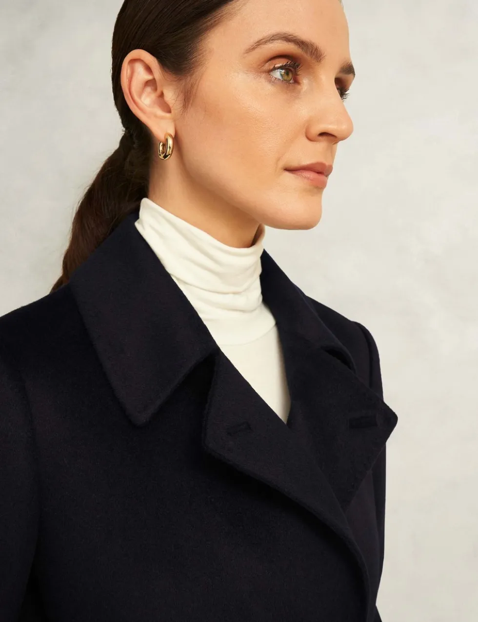 Pure Wool Double Breasted Trench Coat