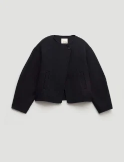 Pure Wool Double Faced Collarless Jacket