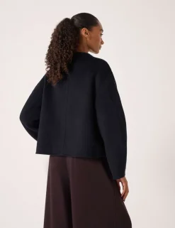 Pure Wool Double Faced Collarless Jacket