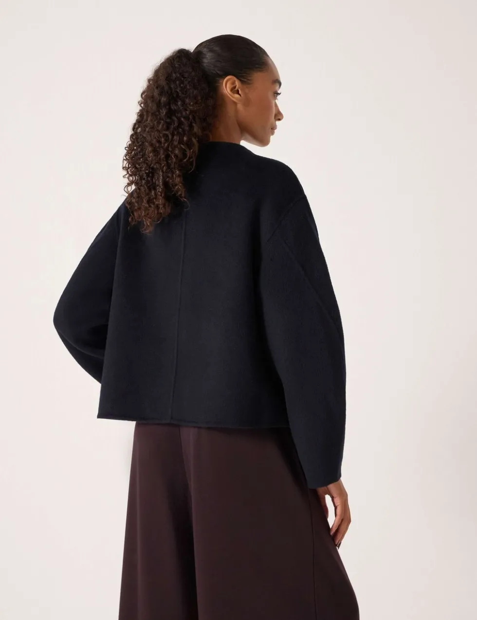 Pure Wool Double Faced Collarless Jacket