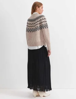 Pure Wool Fair Isle Funnel Neck Jumper