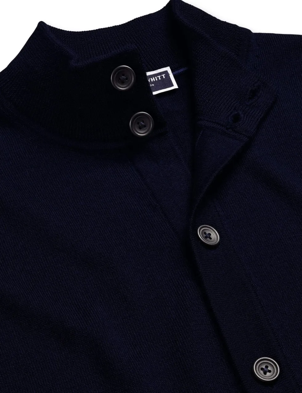 Pure Wool Funnel Neck Cardigan