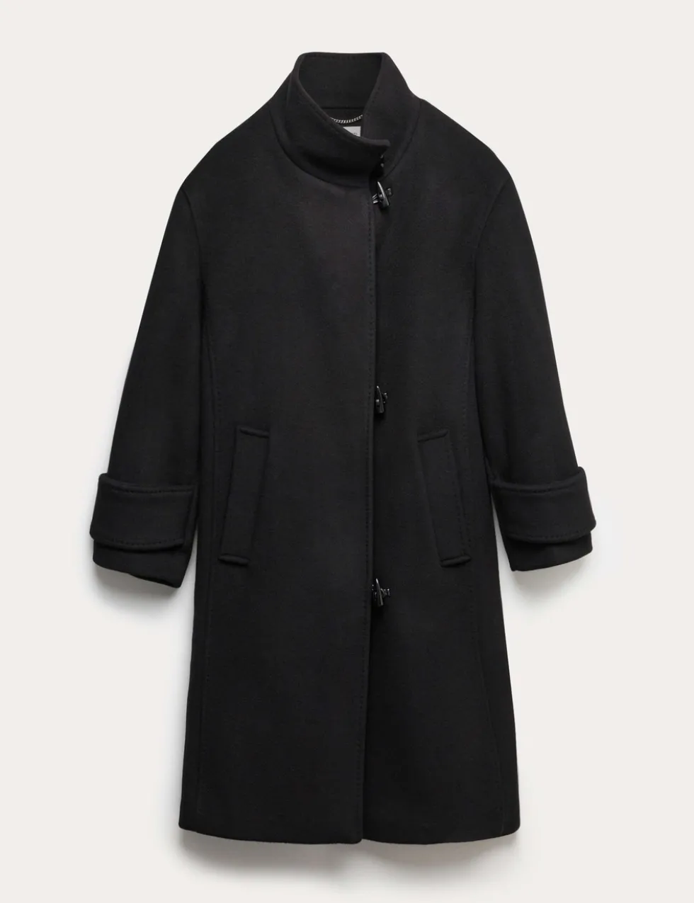Pure Wool Funnel Neck Duffle Coat
