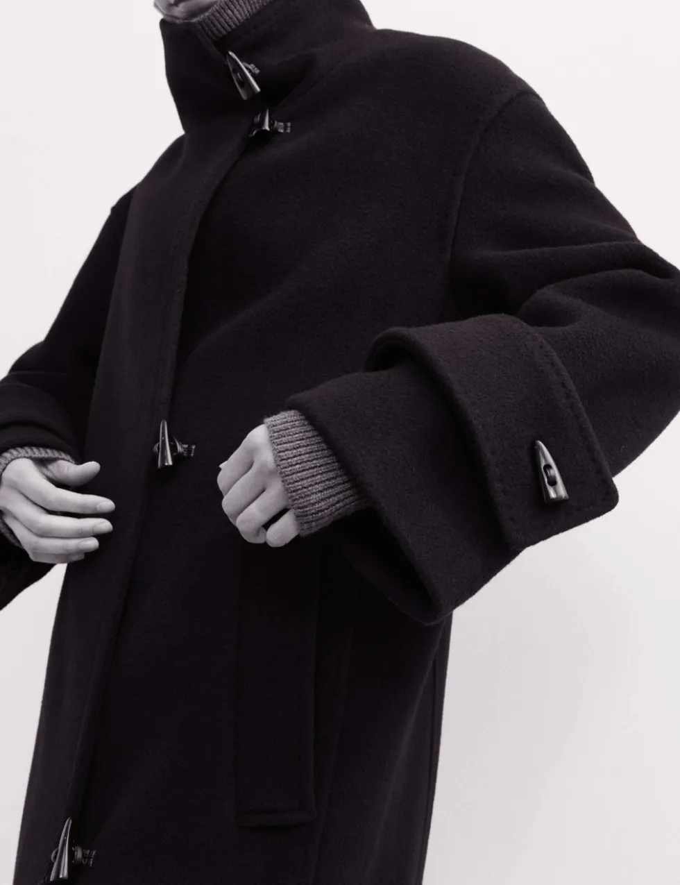 Pure Wool Funnel Neck Duffle Coat
