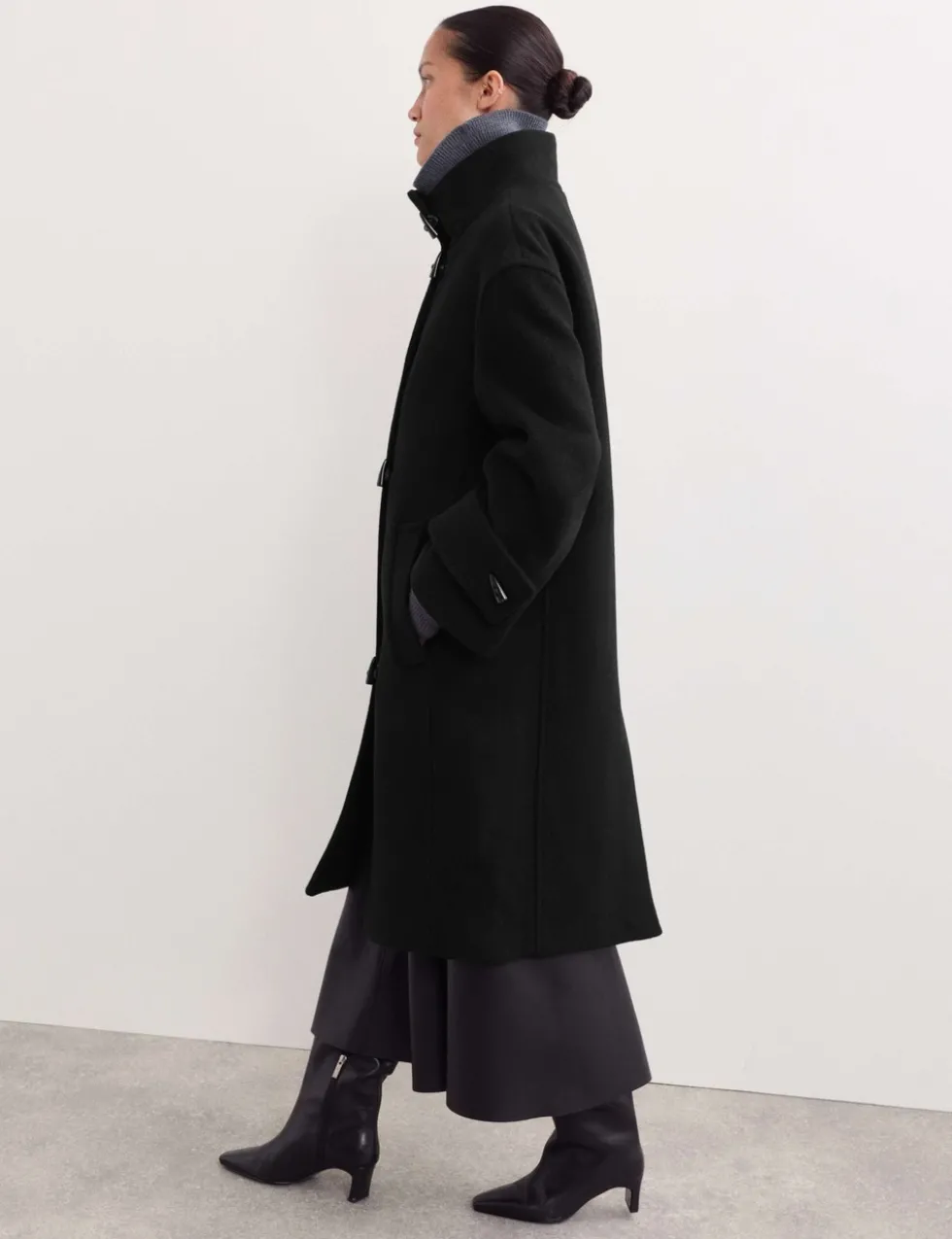 Pure Wool Funnel Neck Duffle Coat