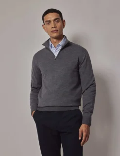 Pure Wool Half Zip Jumper