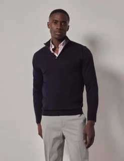 Pure Wool Half Zip Jumper