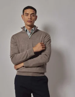 Pure Wool Half Zip Jumper