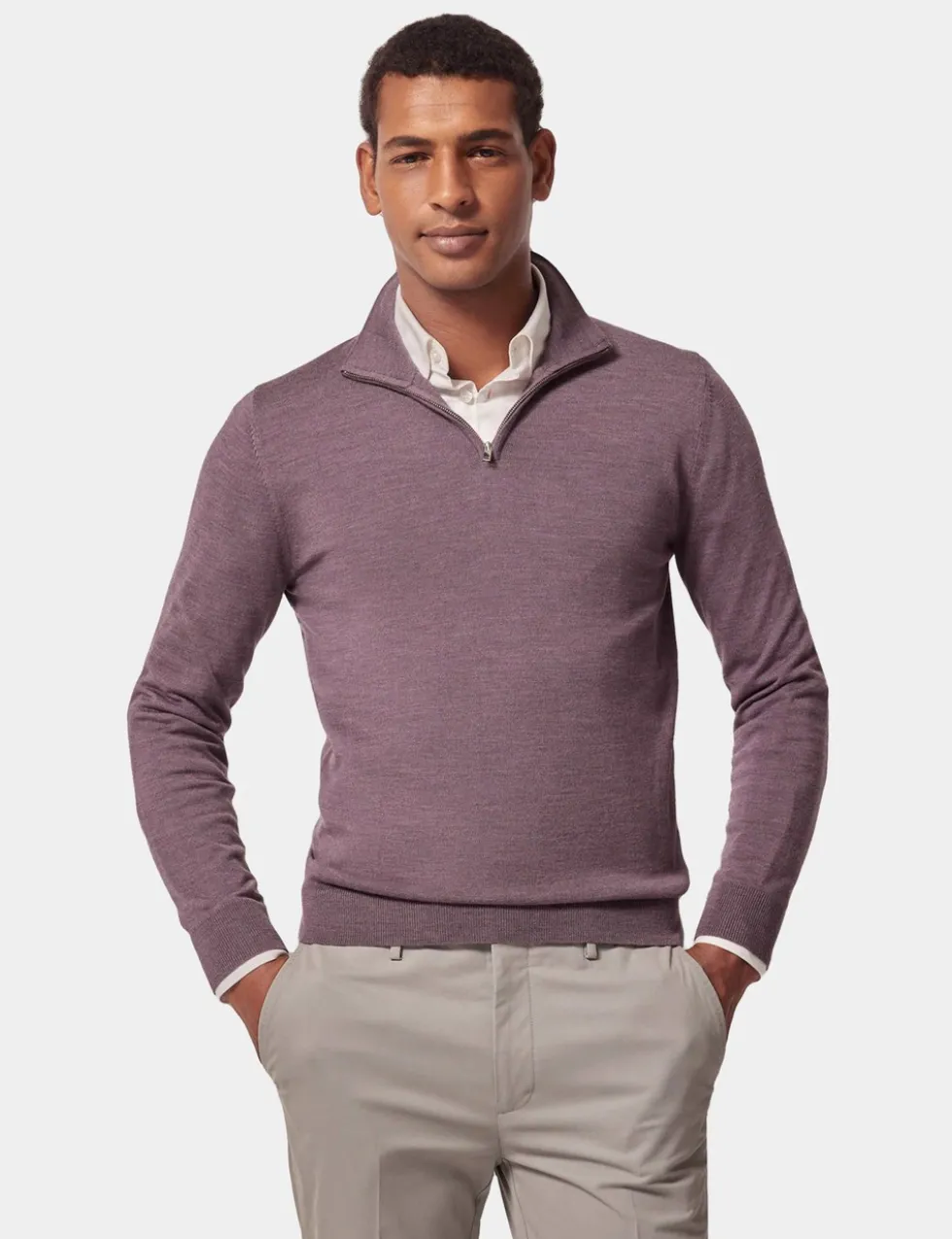 Pure Wool Half Zip Jumper