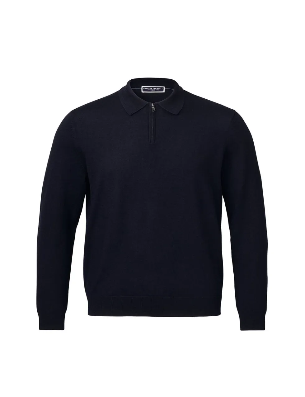 Pure Wool Half Zip Knitted Polo Shirt