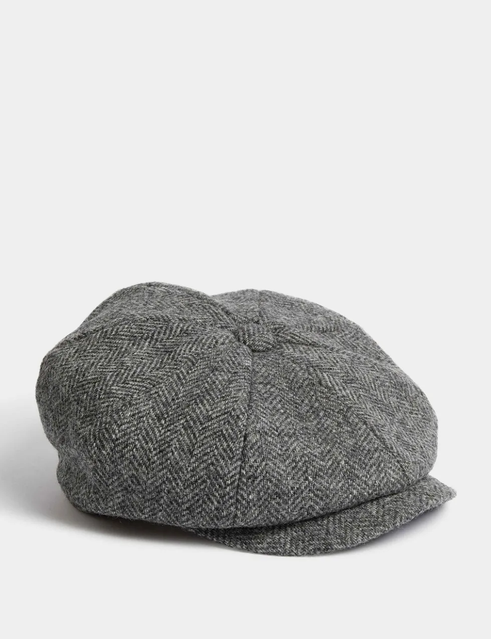 Pure Wool Herringbone Baker Boy Hat