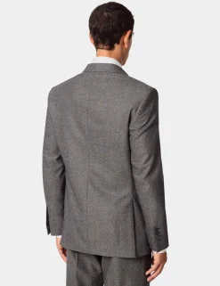 Pure Wool Herringbone Double Breasted Blazer