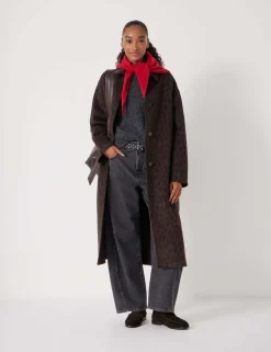 Pure Wool Leopard Print Double Faced Coat
