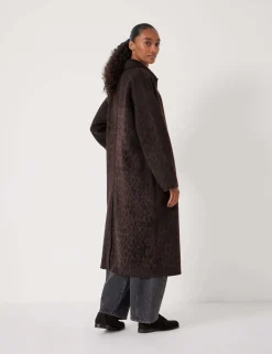 Pure Wool Leopard Print Double Faced Coat