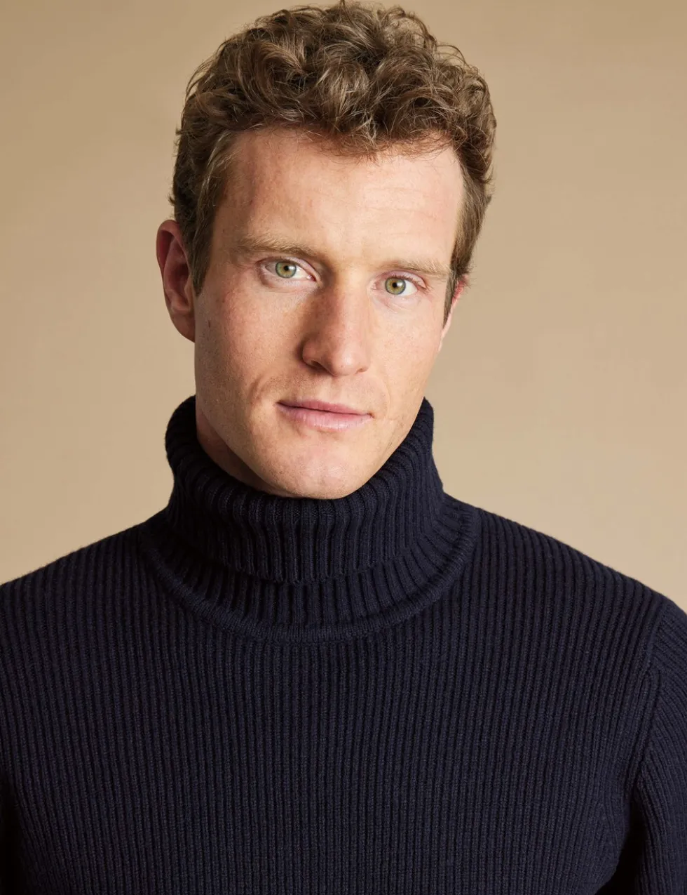 Pure Wool Relaxed Roll Neck Jumper