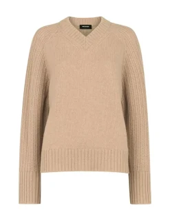 Pure Wool Ribbed V-Neck Jumper