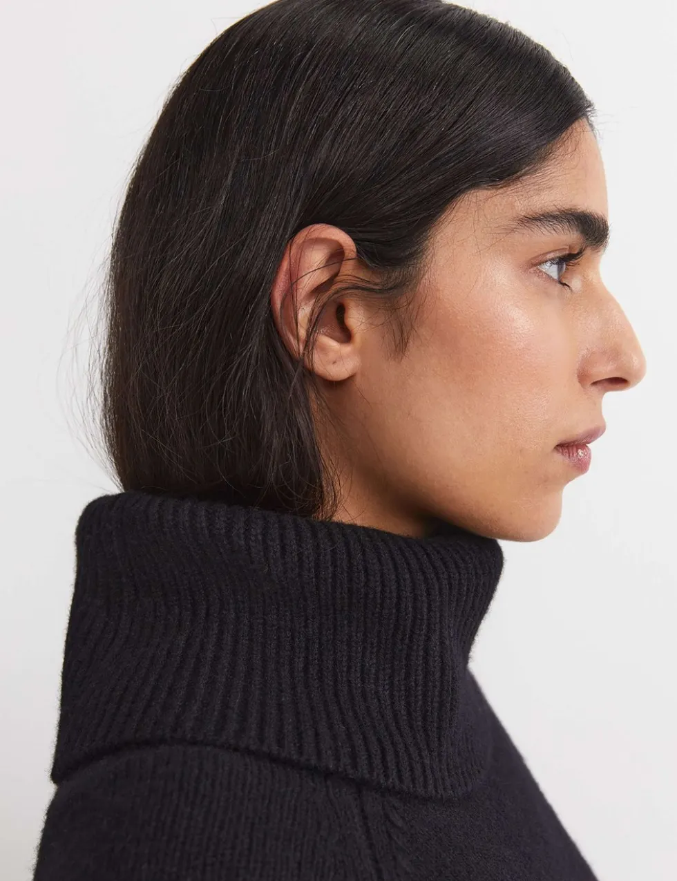 Pure Wool Roll Neck Relaxed Jumper