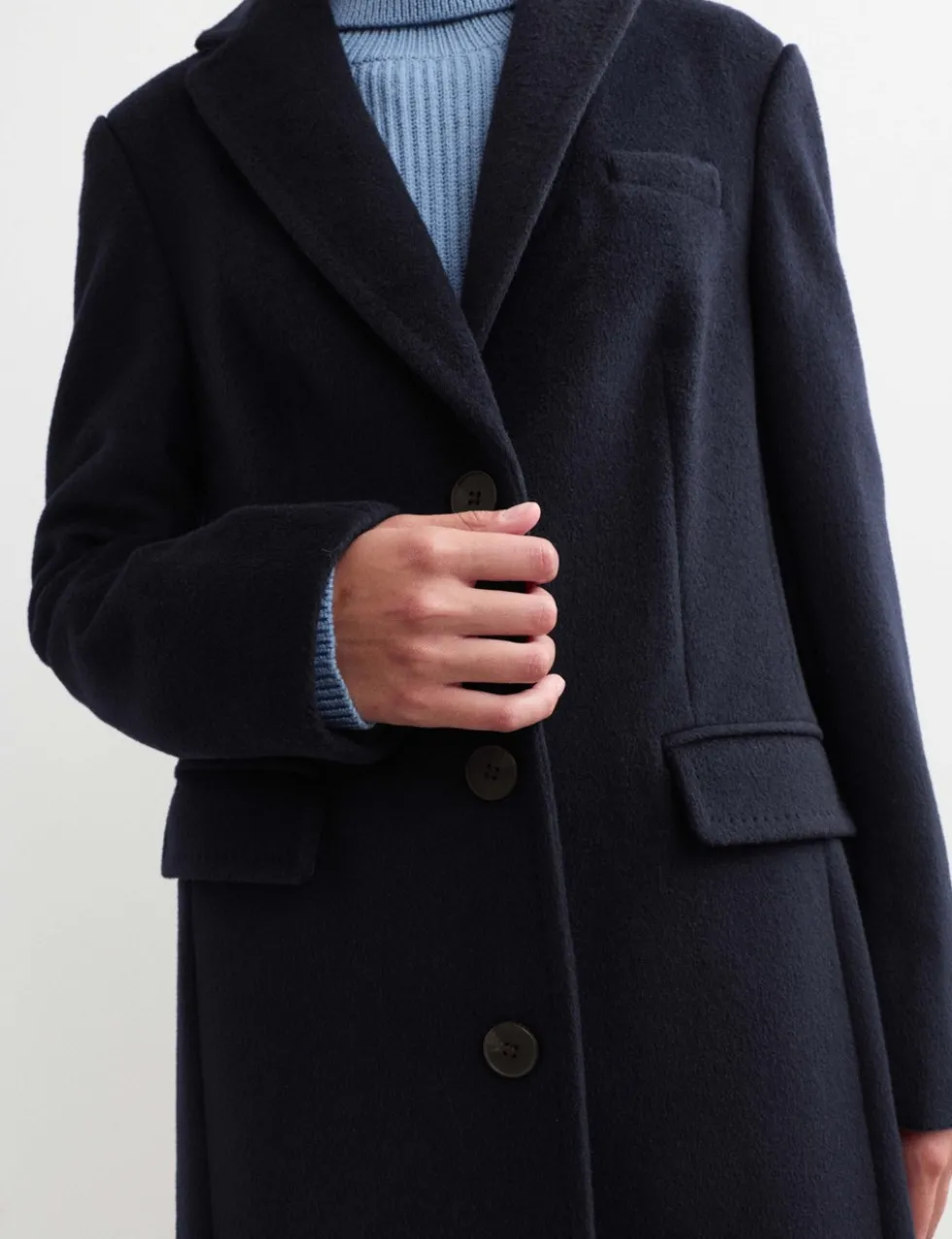 Pure Wool Single Breasted Boyfriend Coat