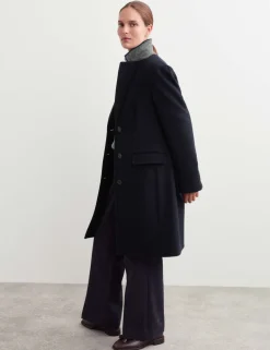Pure Wool Single Breasted Boyfriend Coat