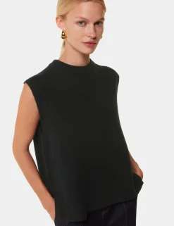 Pure Wool Split Hem Knitted Vest Top