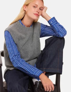 Pure Wool Split Hem Knitted Vest Top