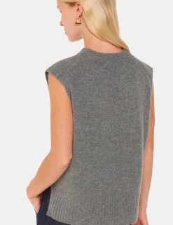 Pure Wool Split Hem Knitted Vest Top