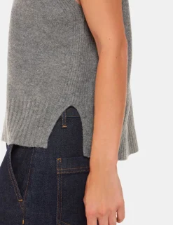 Pure Wool Split Hem Knitted Vest Top