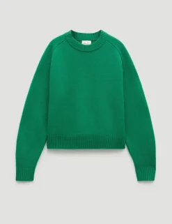 Pure Wool Textured Crew Neck Jumper