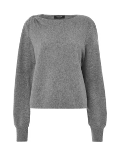 Pure Wool Textured Slash Neck Jumper