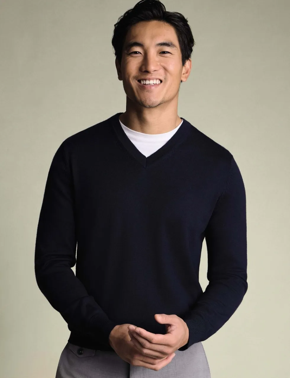 Pure Wool V-Neck Jumper
