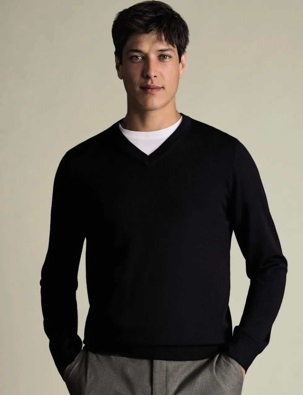 Pure Wool V-Neck Jumper