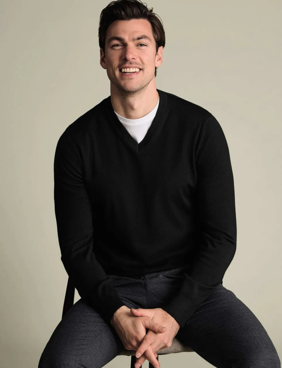 Pure Wool V-Neck Jumper