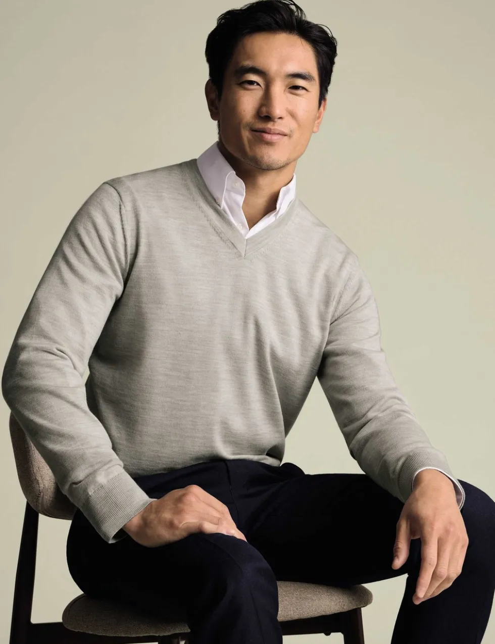 Pure Wool V-Neck Jumper