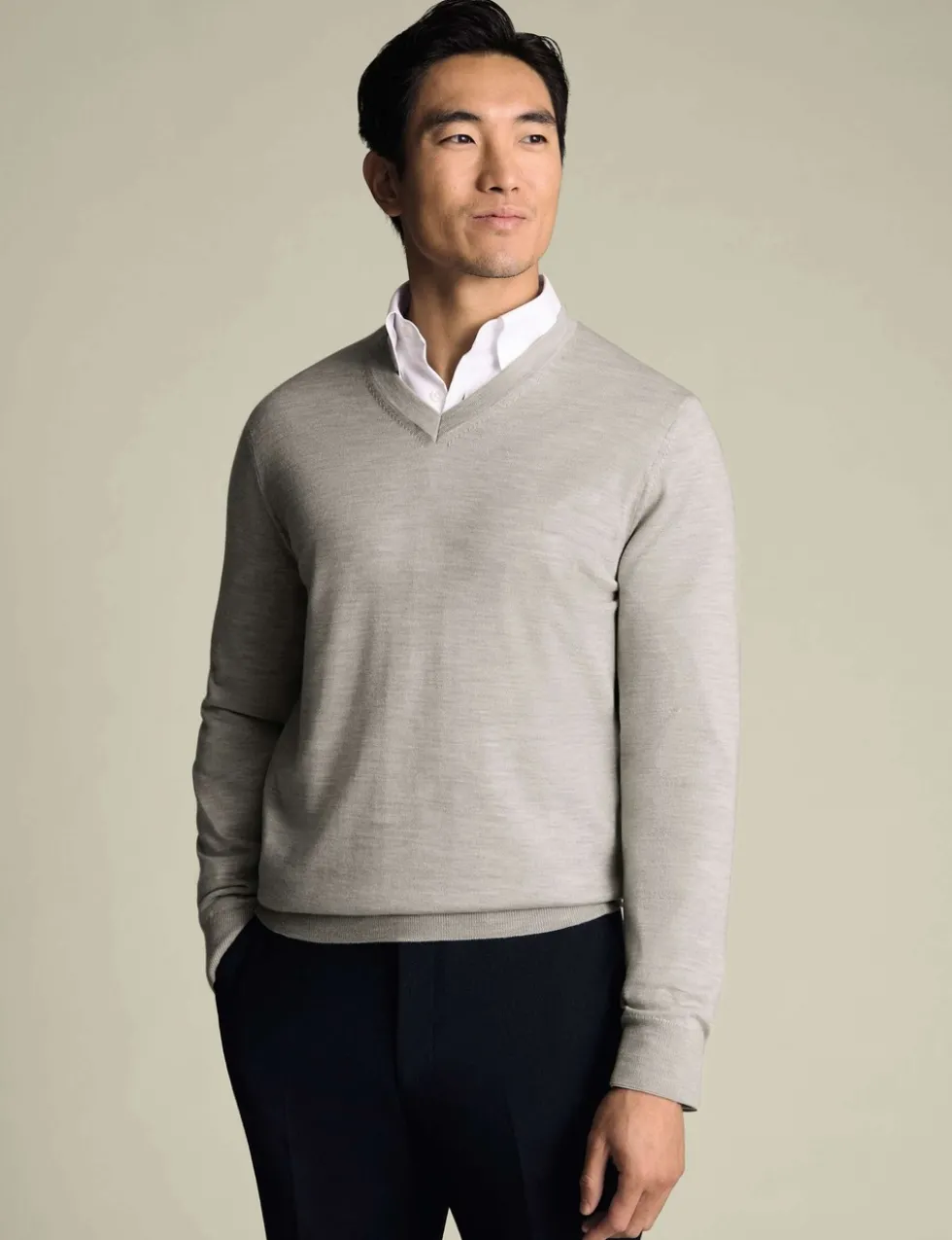 Pure Wool V-Neck Jumper