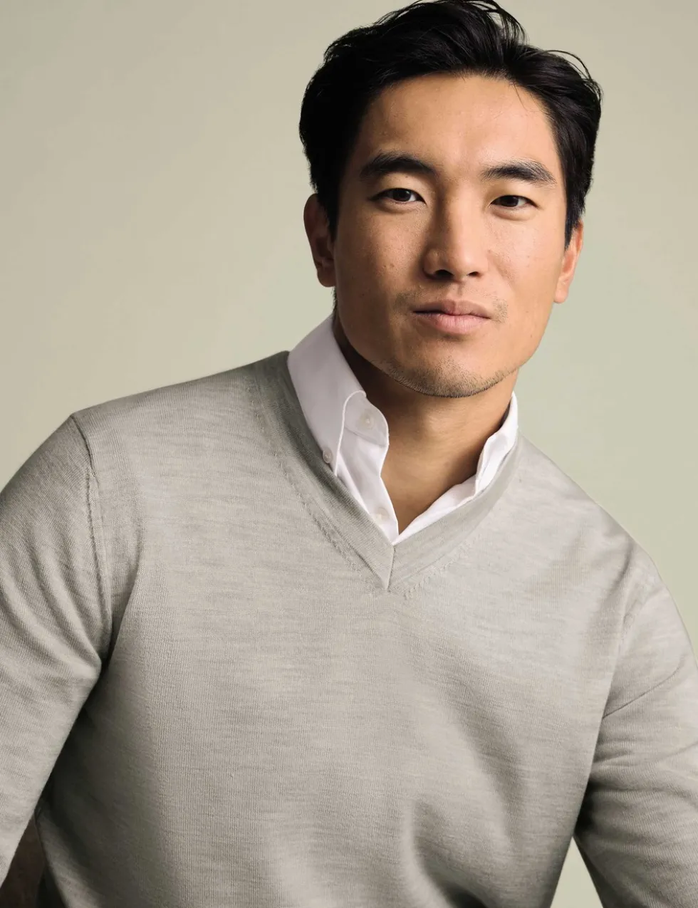 Pure Wool V-Neck Jumper