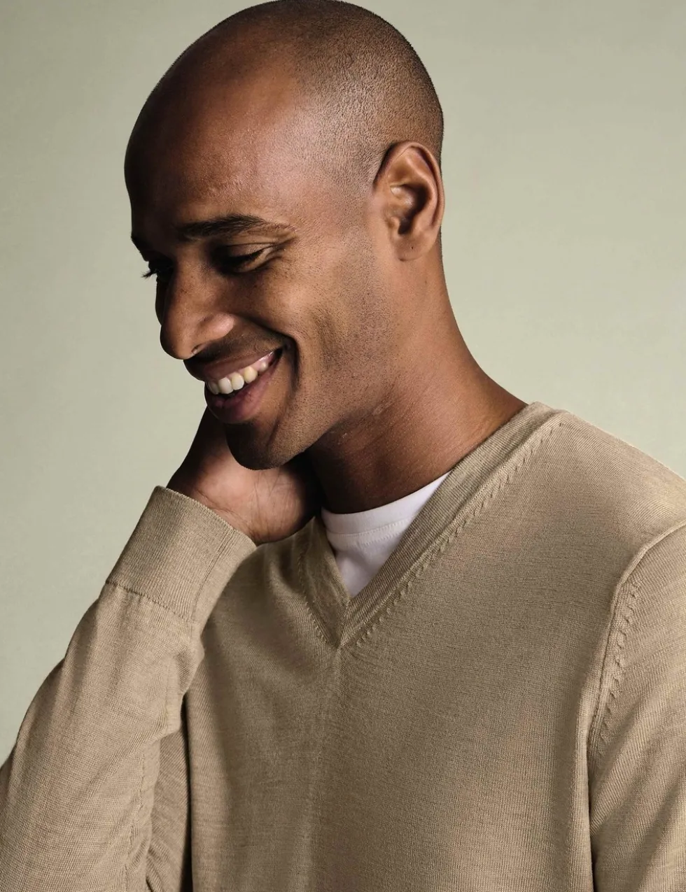 Pure Wool V-Neck Jumper