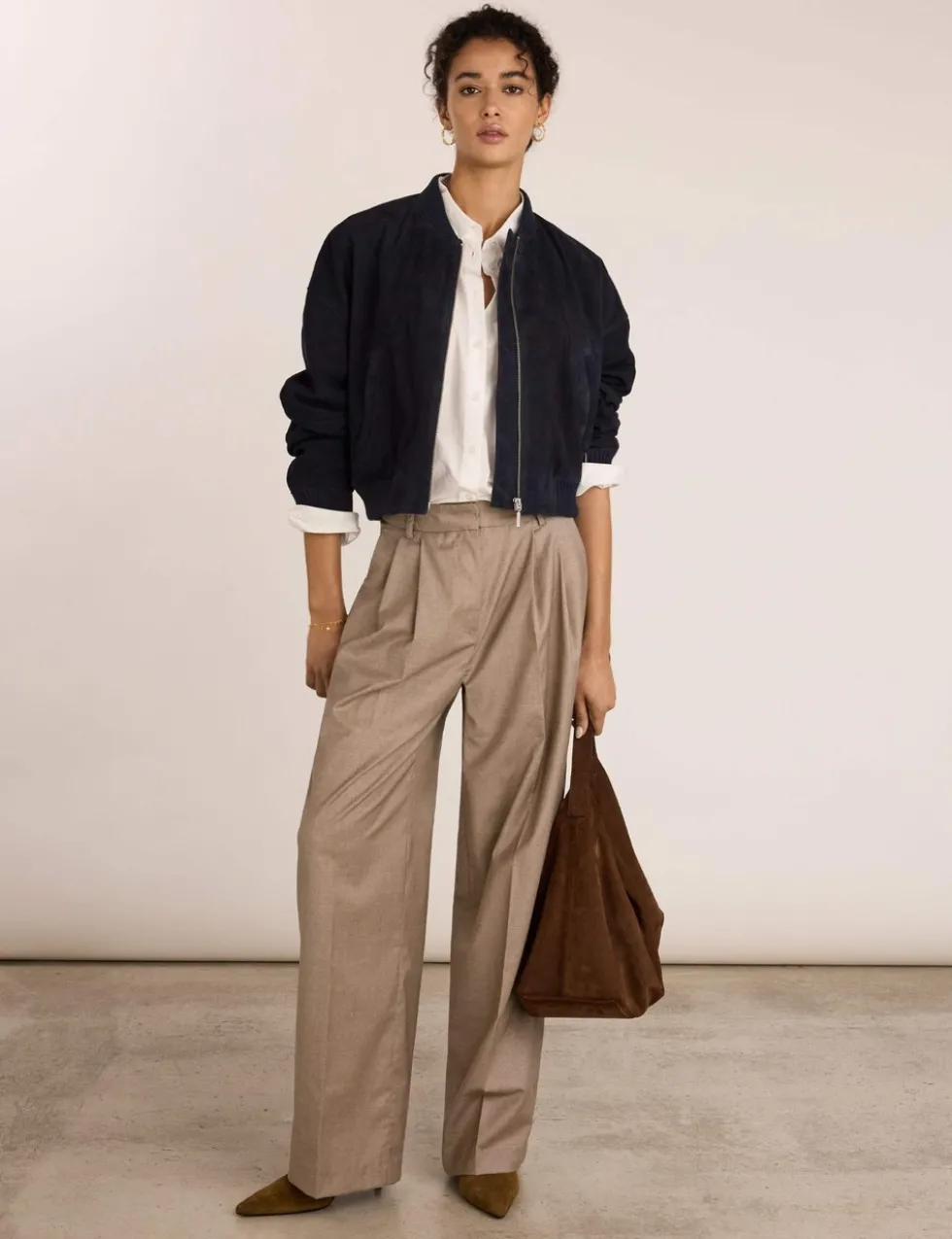 Pure Wool Wide Leg Trousers