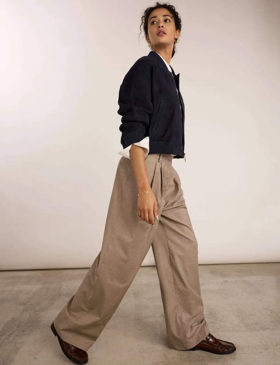 Pure Wool Wide Leg Trousers