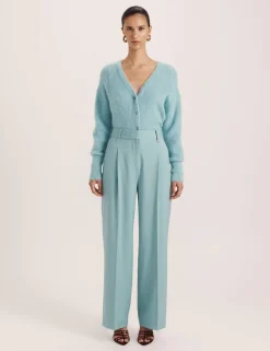 Pure Wool Wide Leg Trousers